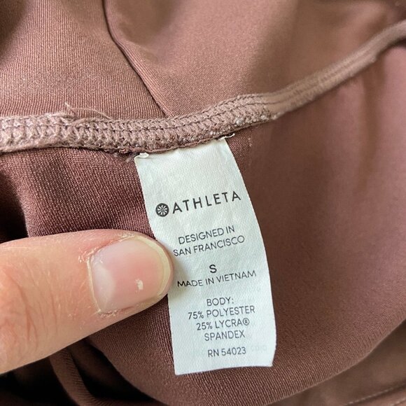 Athleta Elation Shimmer Tight Cinnamon Brown Pull On High Waist Leggings Small - Picture 8 of 9